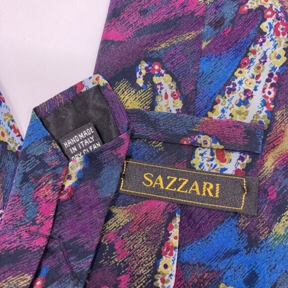 Vintage Silk Mens Tie Lot of 8 90s Claiborne Sazzari Hardy Amies R Andreotti - Picture 11 of 13